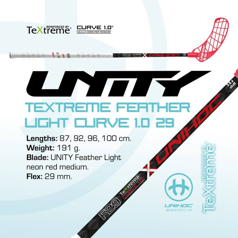 Unihoc UNITY TeXtreme Feather Light Curve 1.0 29 Red/White