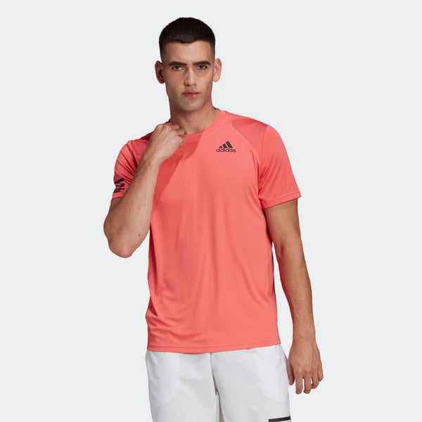 Adidas Club 3-Stripe T-Shirt Red