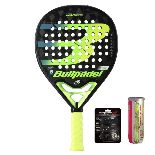 Bullpadel Hack 02 2020 + Protector Custom Weight & 3-pack bollar