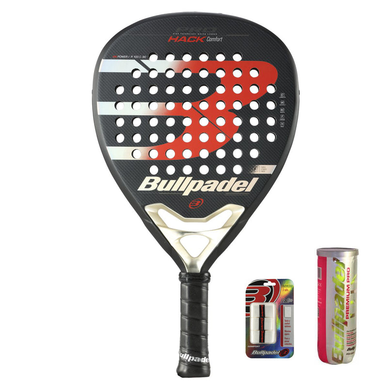 Bullpadel Hack Comfort 2020 + 3-pack Overgrip & Bollar