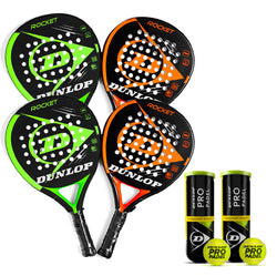 Dunlop Startpaket Rocket - 4 st padelrack + bollar