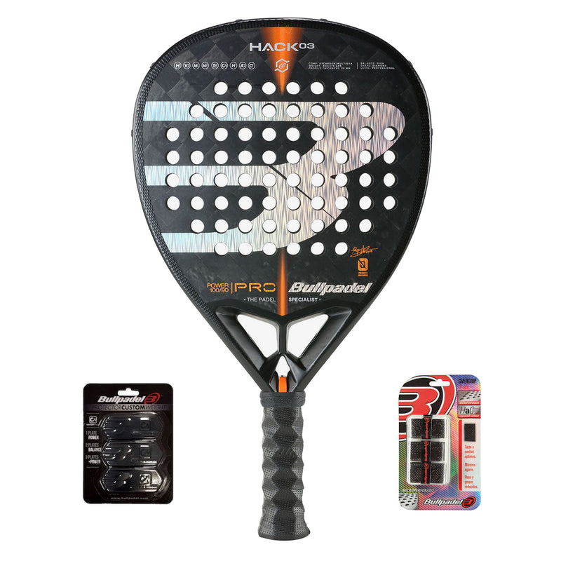 Bullpadel Hack 03 2022 + Custom Weight + 3-pack Overgrip